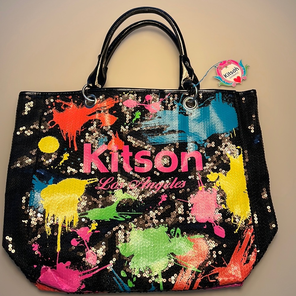 Kitson neon sequin bag